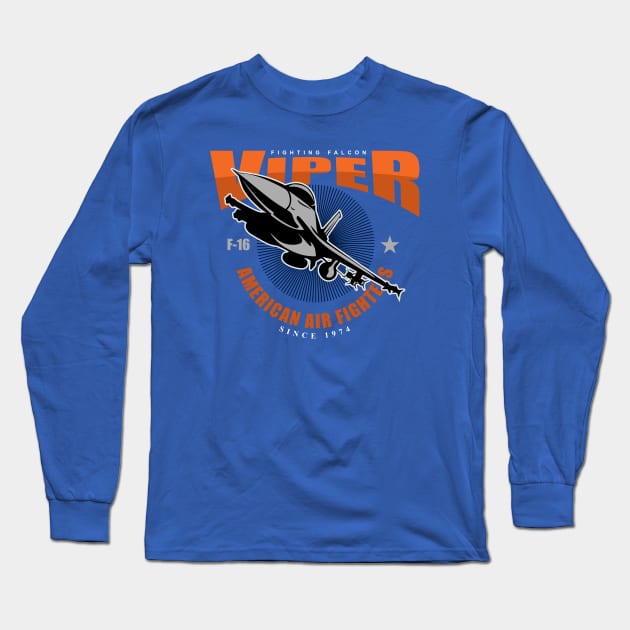 F-16 Viper Patch Long Sleeve T-Shirt by TCP